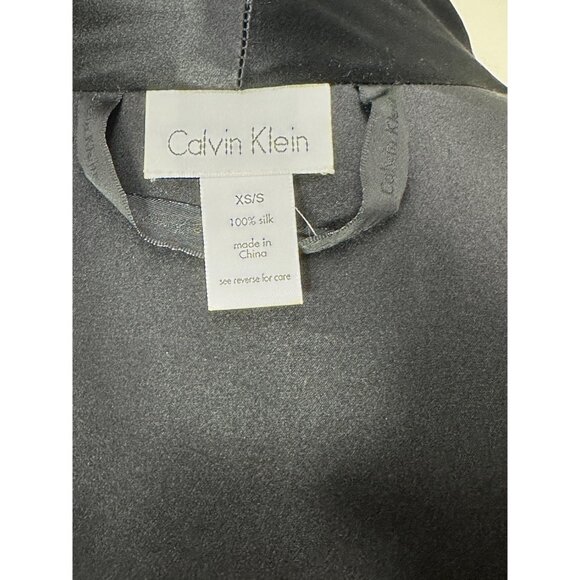 Vintage mens poly filled silk robe by Calvin Klein Size S - Picture 8 of 8